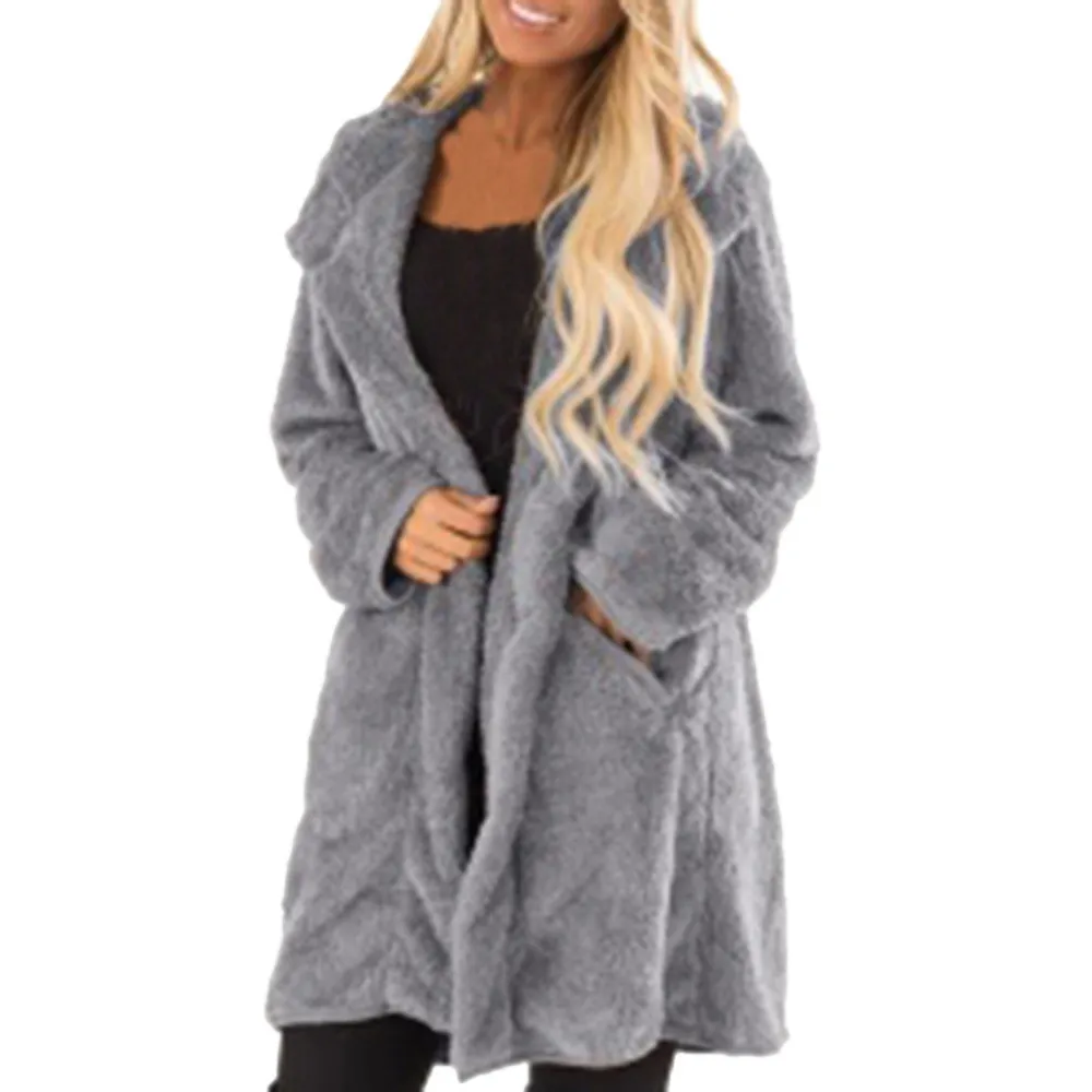 Lange Hülse der Frauen Winter warm Outwear beiläufige Jacken-Mantel-Mantel Robe hiver winterjas vrouwen Manteau femme weibliche Mode NEU