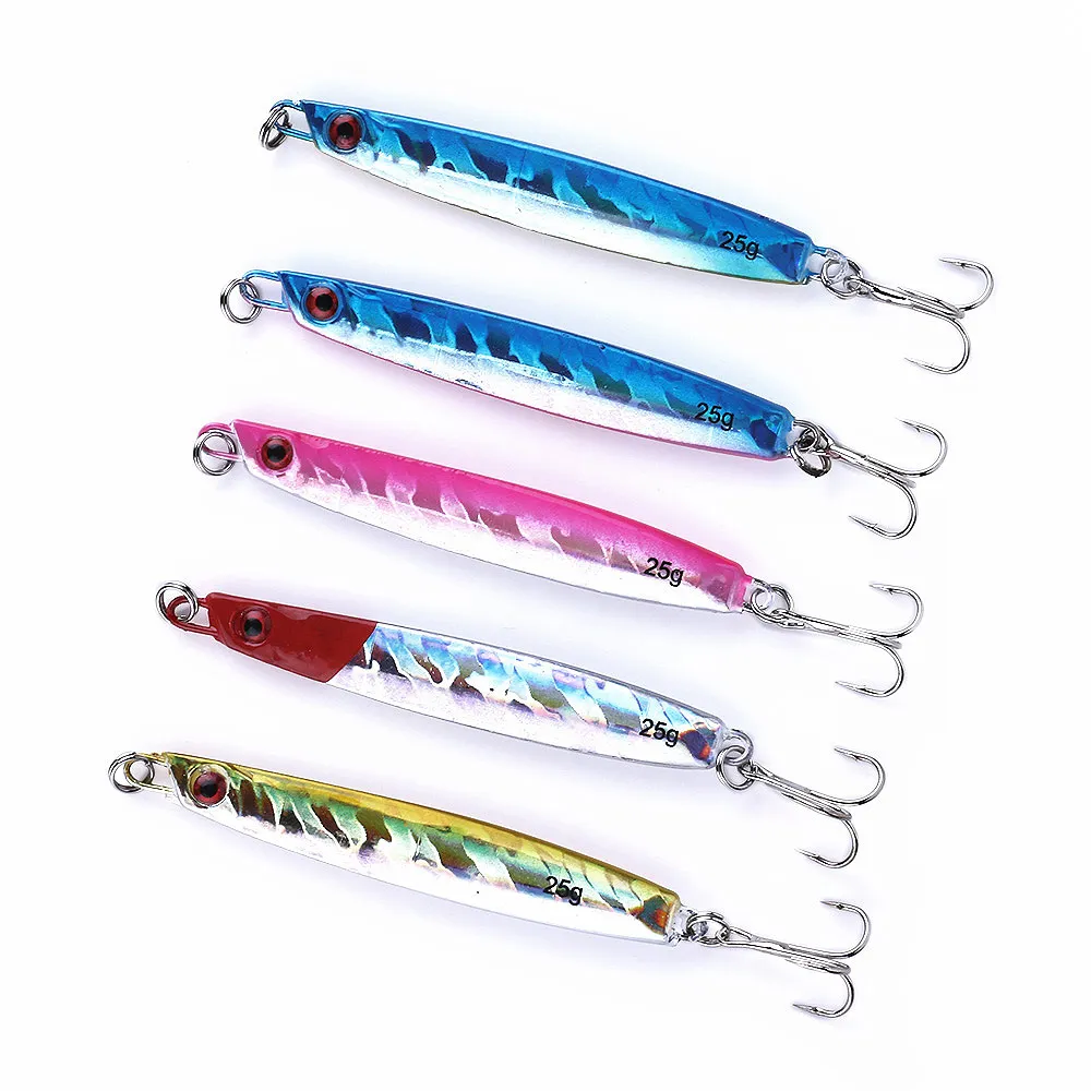 ディープダイビング沈没メタルアイロンジッグベイト8cm 25gロングキャストスピナーベイスハスキー魚雷スプーンレーザー魚釣りルアー