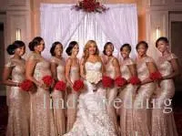 Rose Gold Sequined Mermaid Gold Sequin Bridesmaid Dresses 2019 Long Formal Party Guest Gown For Maid Of Honor Customizable Plus Size From Linda wedding 76.82 DHgate.Com