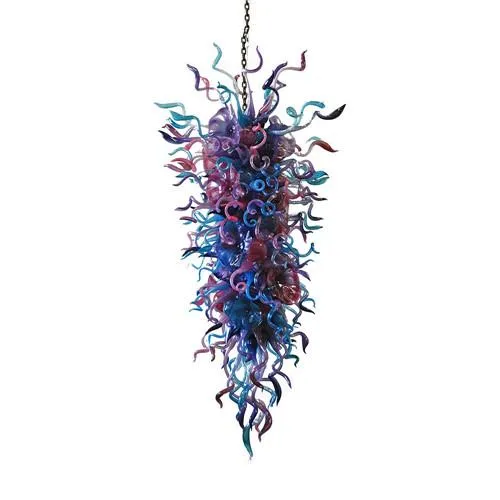Lustres de style en gros Lustre à chaîne élégant décoratif en cristal de verre d'art de Murano à économie d'énergie de haute qualité