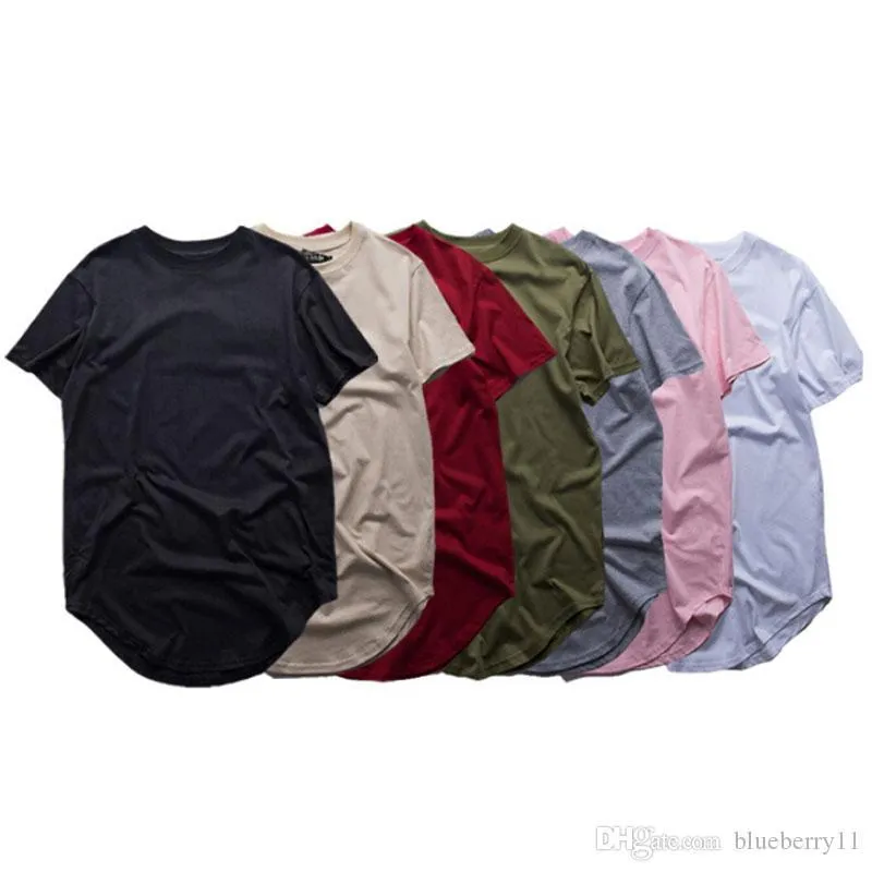 Hombres de moda camiseta extendida Longline Hip Hop Tee Shirts Mujeres Swag Ropa Harajuku Rock Tshirt Homme Envío gratis