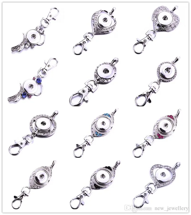 Noosa Chunks Snap Button Sieraden Metalen Owl Heart Snap Sleutelhanger Crystal 18mm Snap Button Sleutelhangers Sleutelhanger Sleutelhanger Voor Vrouwen