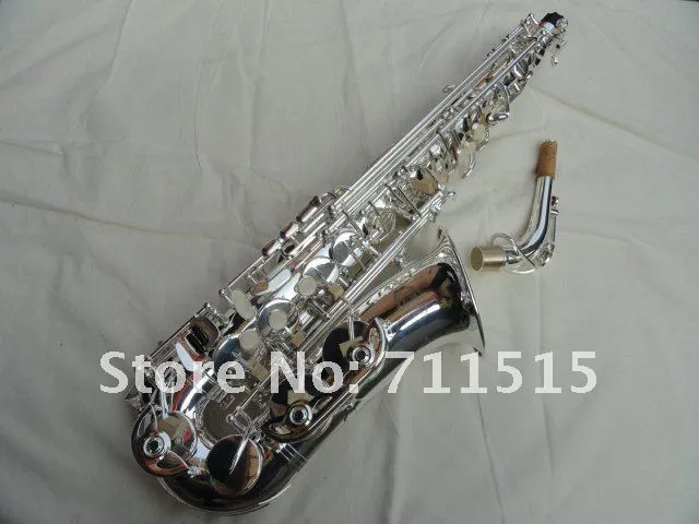 Ny Jupiter JAS-567GL ALTO EB TUNE SAXOPHONE E-Flat Musical Instruments Mässing Silver pläterad yta Professionell Sax med fallmunstycke