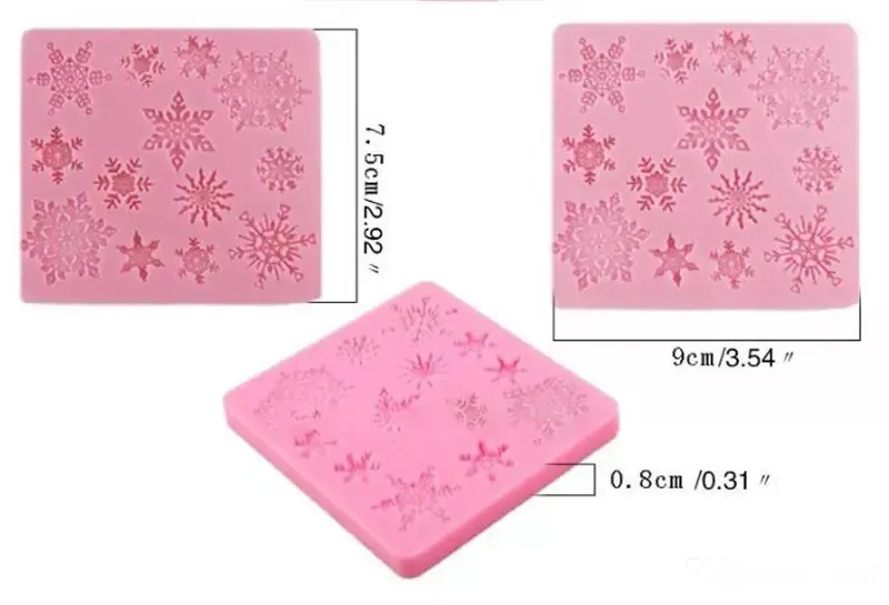 3D Christmas Snowflake Silicone DIY Candy Cookie Fondant Molds Chocolate  Mold Kitchen Baking Cake Tools Cake Decorating Tools