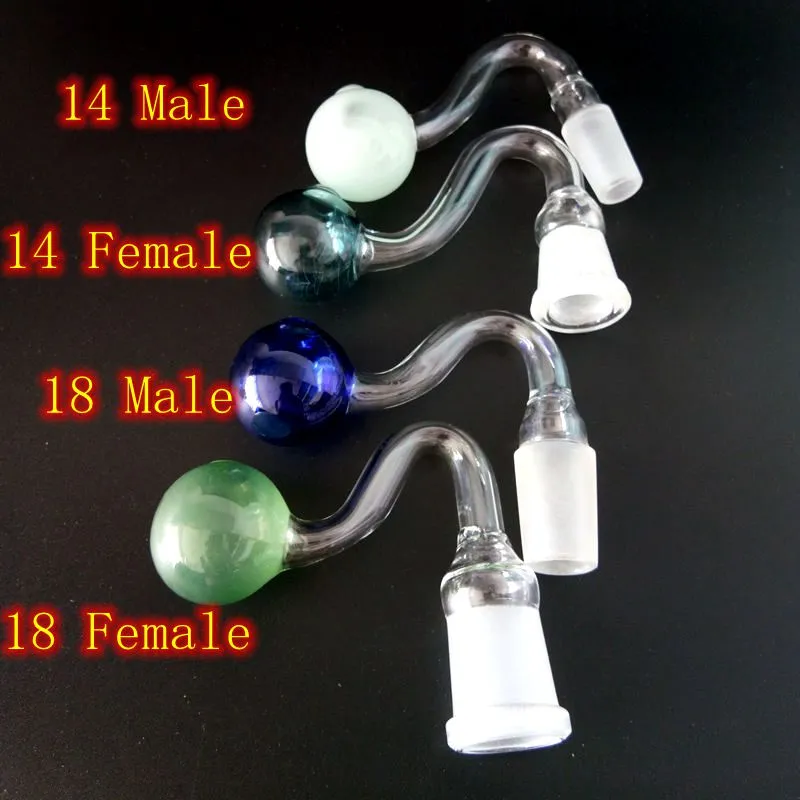 Tubos de queimador de óleo de vidro pirex coloridos cachimbos de água 10mm 14mm 18mm fêmea vidro transparente banger cachimbo de unha