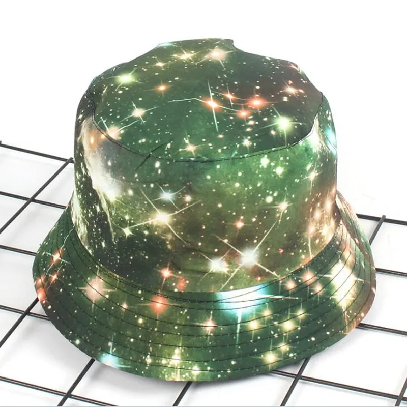 Fashion-2019 New Space Stars Unisex Wiadro Kapelusz Unisex Hiphop Czapki Mężczyźni Jesień Bawełna Galaxy Cuct Caps