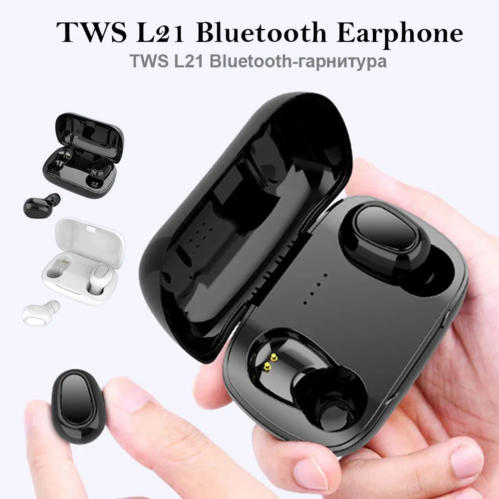 Mini Y33 słuchawki Bluetooth słuchawki douszne TWS 5.0 sportowe słuchawki bezprzewodowe L21 dźwięki HIFI zestaw głośnomówiący stereofoniczne słuchawki do gier dla iphone'a