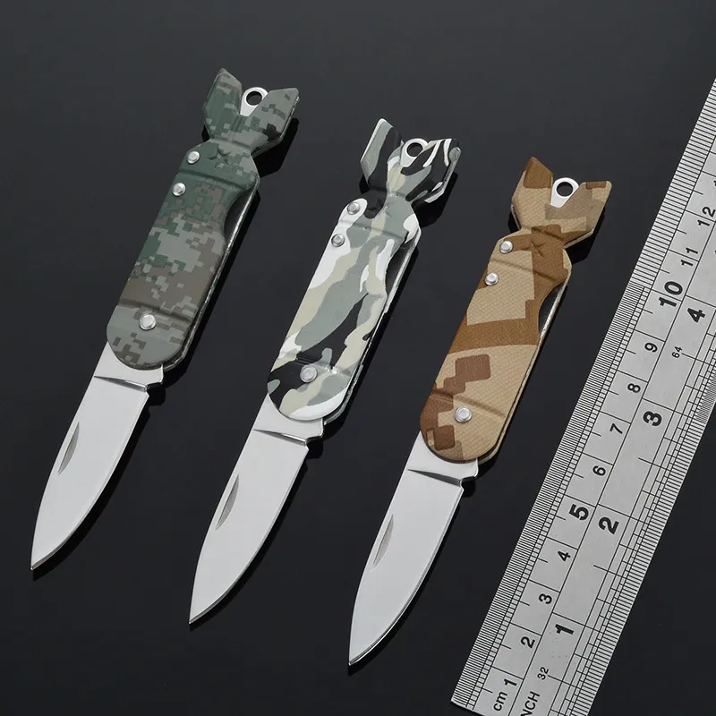 MINI Knife Folding Blade Knife Aluminum Handle Camping Pocket Knife Outdoor EDC KeyChain Knives