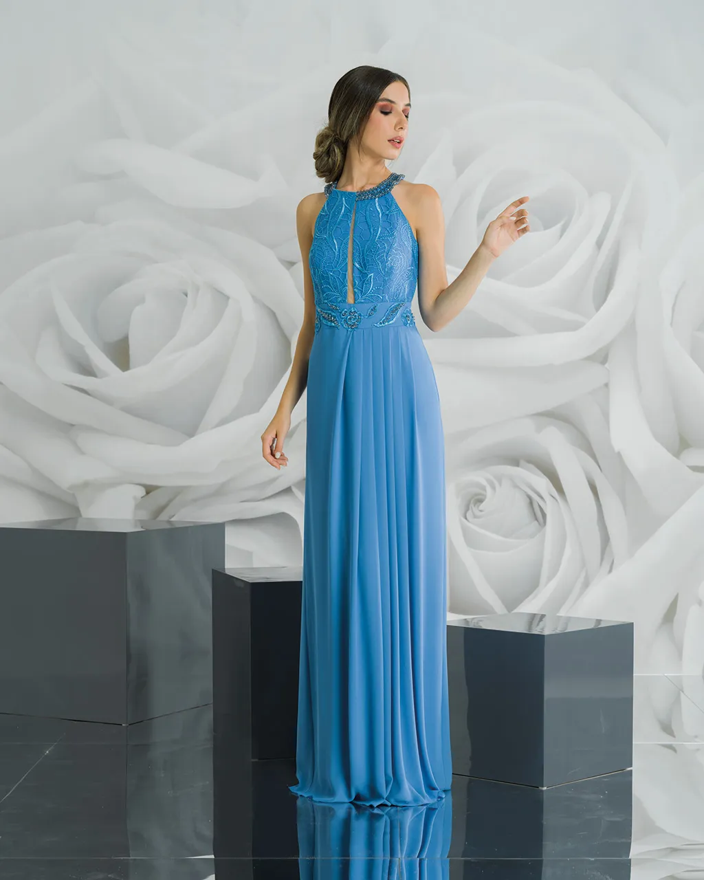 sachin and babi light blue dress Modest Blue A-Line Mother of the Bride Dress with Jewel Neck and Beaded  Lace Floor-Length Side Split from Dhgate Mother's Dresses