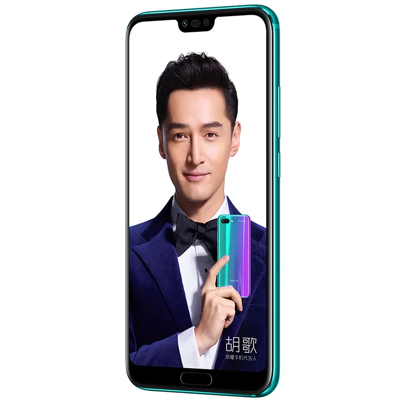 Oryginalny Huawei Honor 10 4G LTE Telefon komórkowy 8 GB RAM 128GB ROM Kirin 970 OCTA Core Android 5.84 "Pełny Screeen 24mp AI AR HDR NFC 3400mAh Id Face Id Fingerprint Inteligentny telefon komórkowy