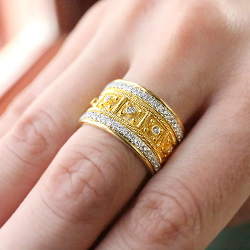 Masonic Ring 18K Gold Diamonds Big Men's Ring Heavy Gold Ring - Etsy