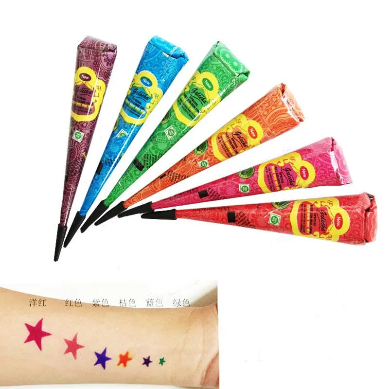 1Pcs Indian Herbal Henna Tattoo Paste Paint Temporary Waterproof Tattoo Kit  Body Art Sticker Mehandi Body