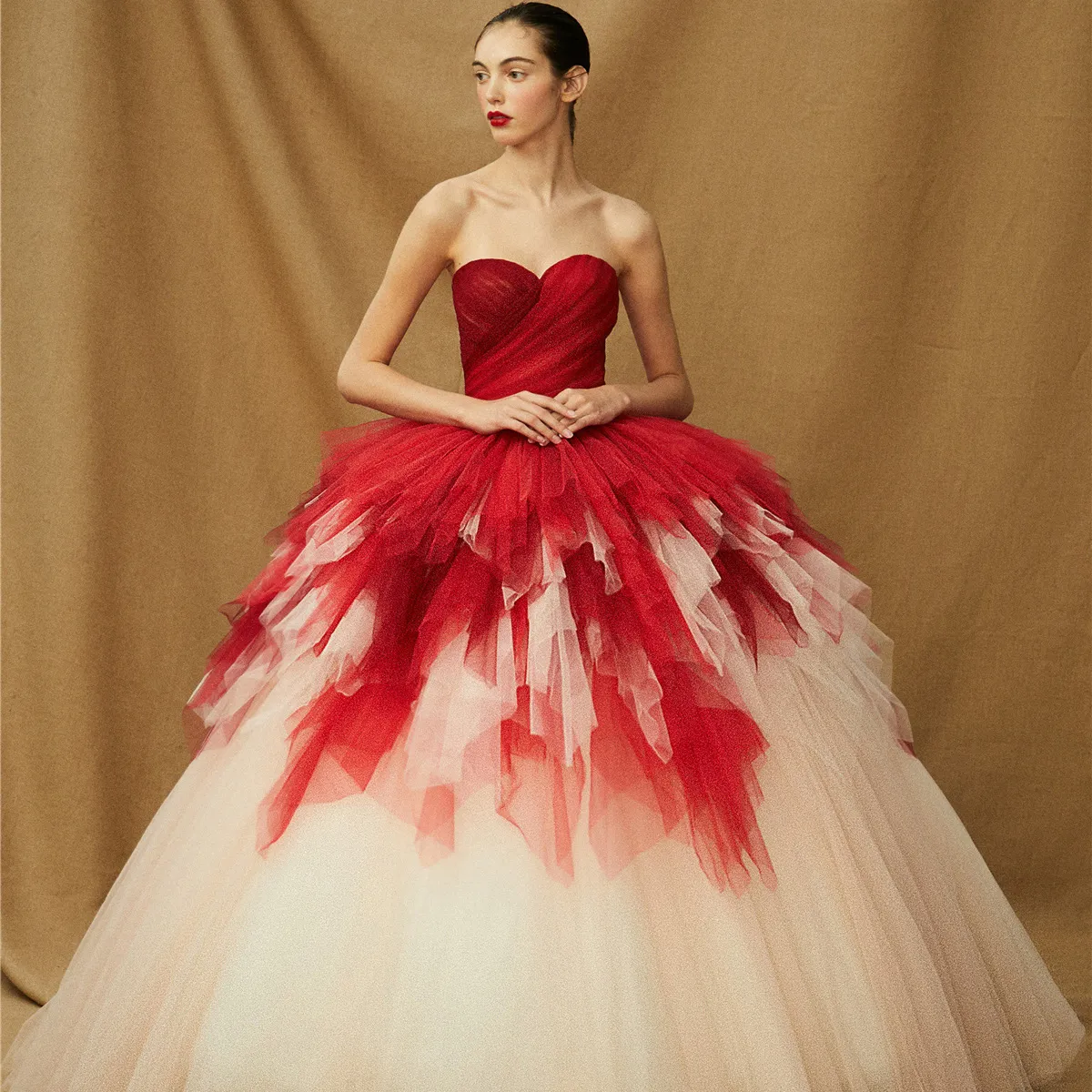 Novias Bridal | Less A-line Lo' Adoro Bridal In Red Nude Color Wedding Dress