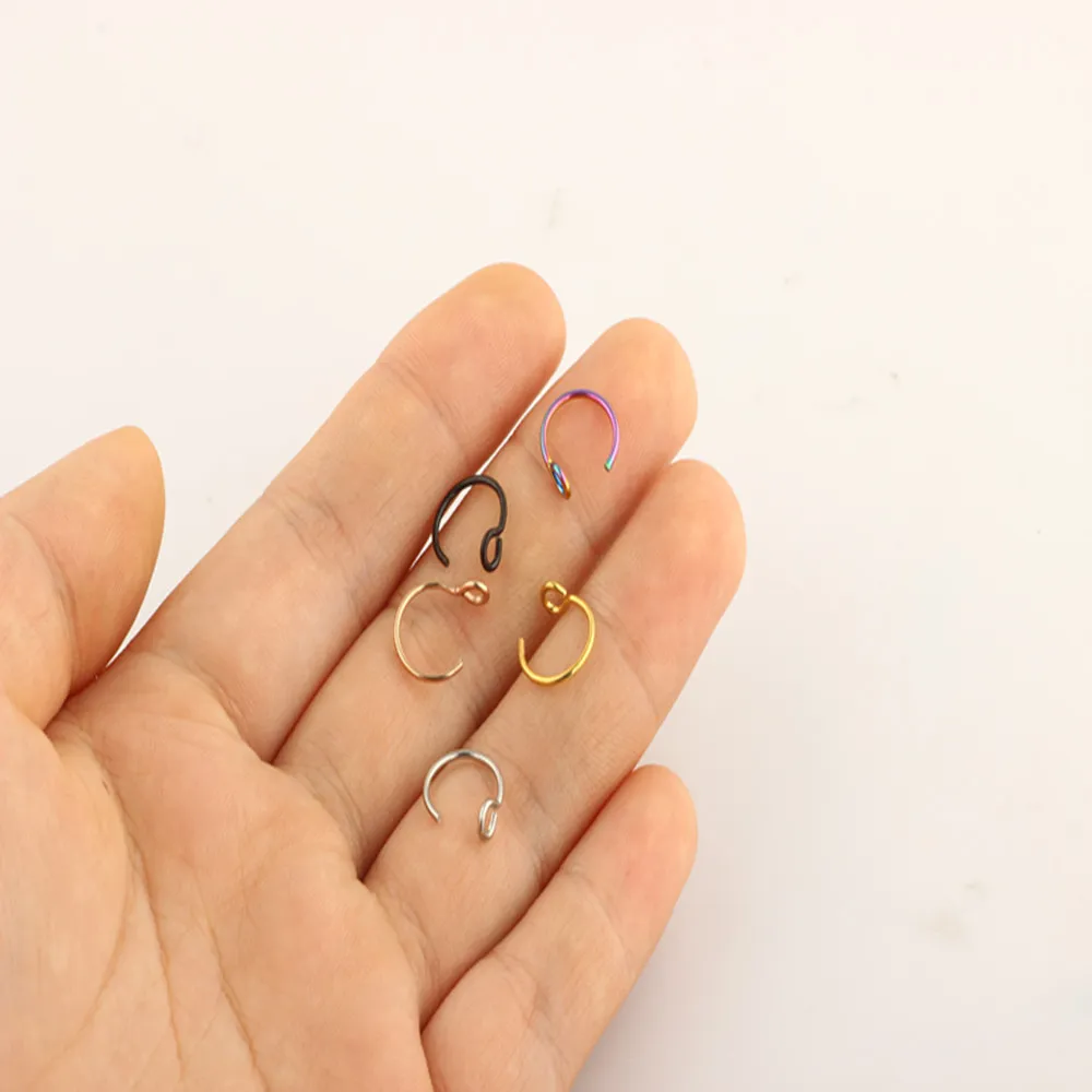 Hypoallergenic Septum Ring Hoop Fake Nose Fake Piercing Hook Cilp On HK |  eBay