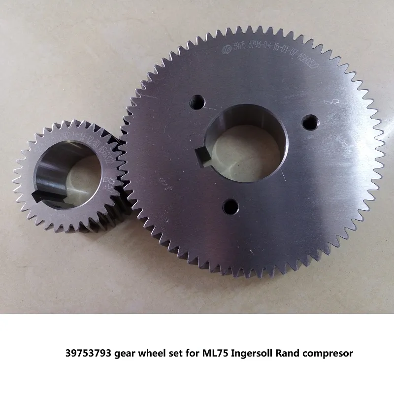 Jeu de roues dentées, arbre d'engrenage entraîné 39753793 pour pièces de compresseur d'air à vis ML75 IR