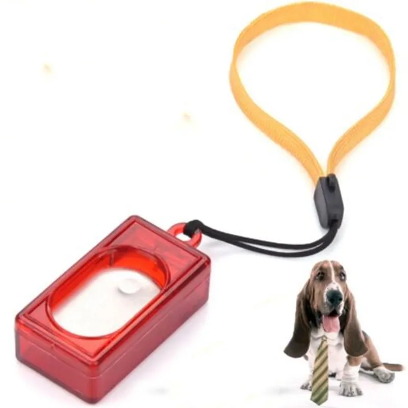 New Portable Dog Pet Click Clicker Training Red Obedience Puppy Agility Training Aid Wrist Strap Tools