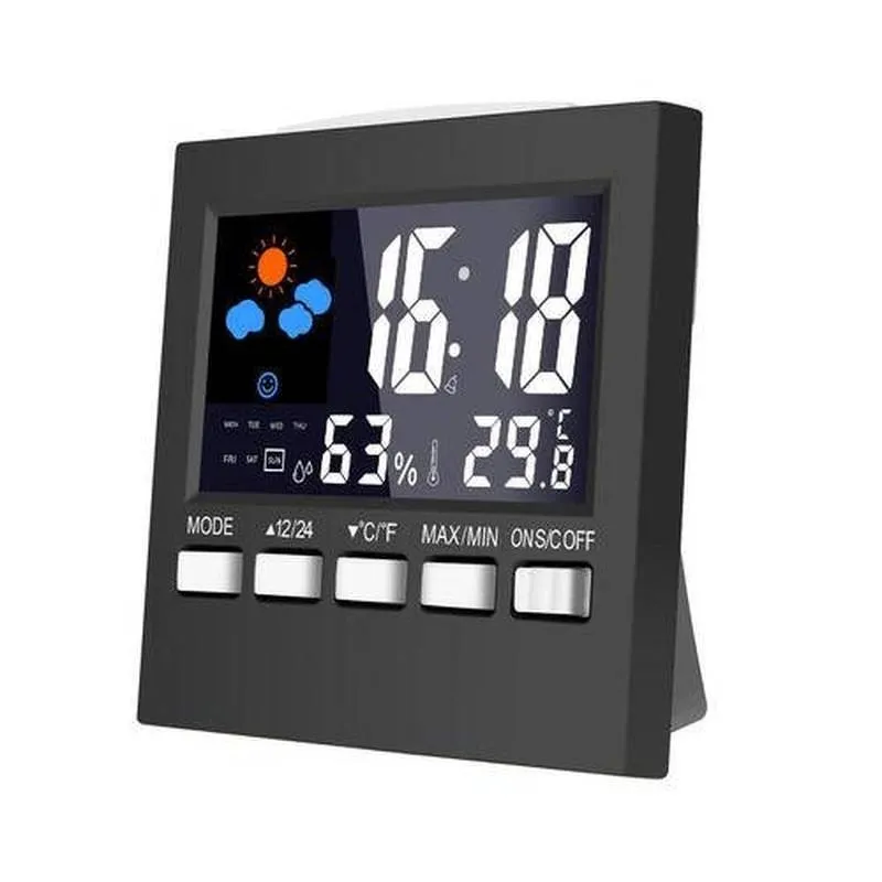 1pc Reloj Despertador Digital Control Voz, Temperatura Fecha Máx