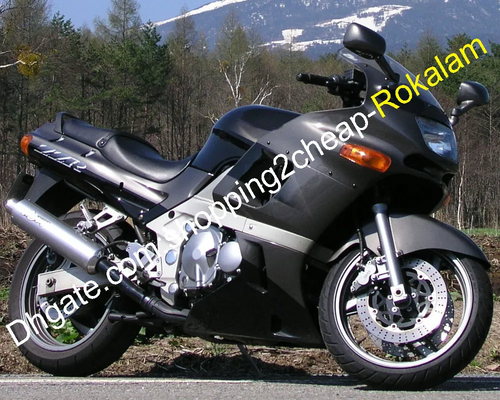 ZZR400 ABS plast motorcykel passform för kawasaki ninja zzr-400 1993-2003 zzr 400 svart karosseri fairing kit (formsprutning)