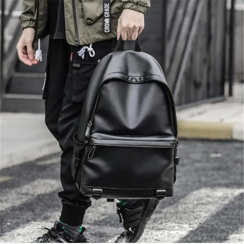 Leather backpack mens sale discount
