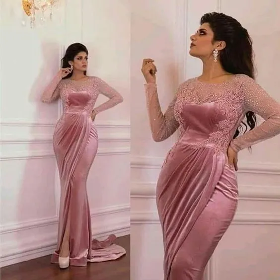 pink evening dress