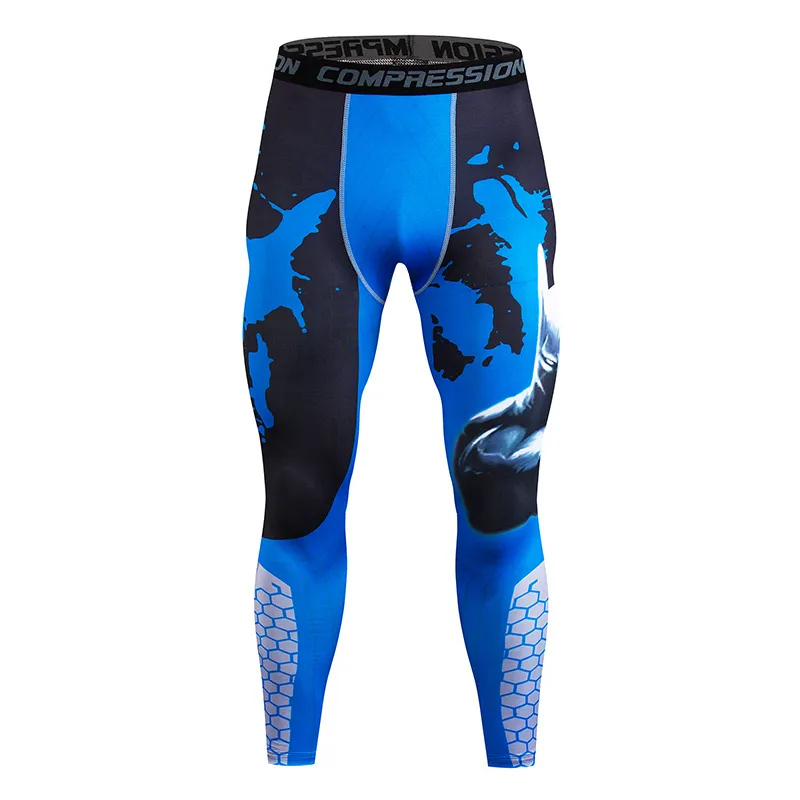 Leggings masculinos / herói magro calças de secagem rápida 3d fisiculturismo fisiculturismo elasticidade calças