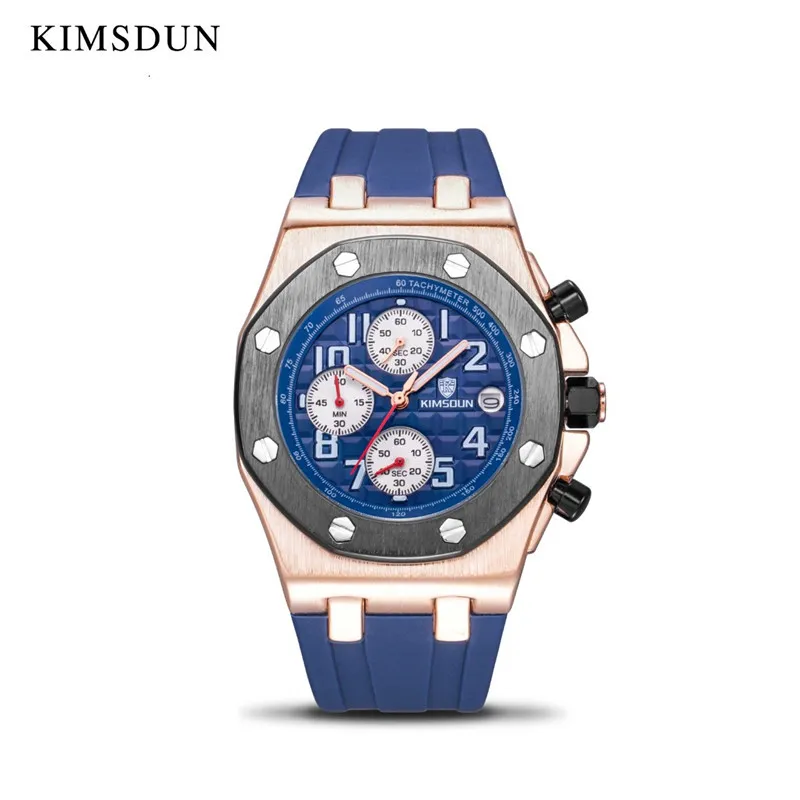 KIMSDUN Waterproof Chronograph Time Quartz For Men Silicone KIMSDUN Waterproof Chronograph Time Quartz For Men Silicone