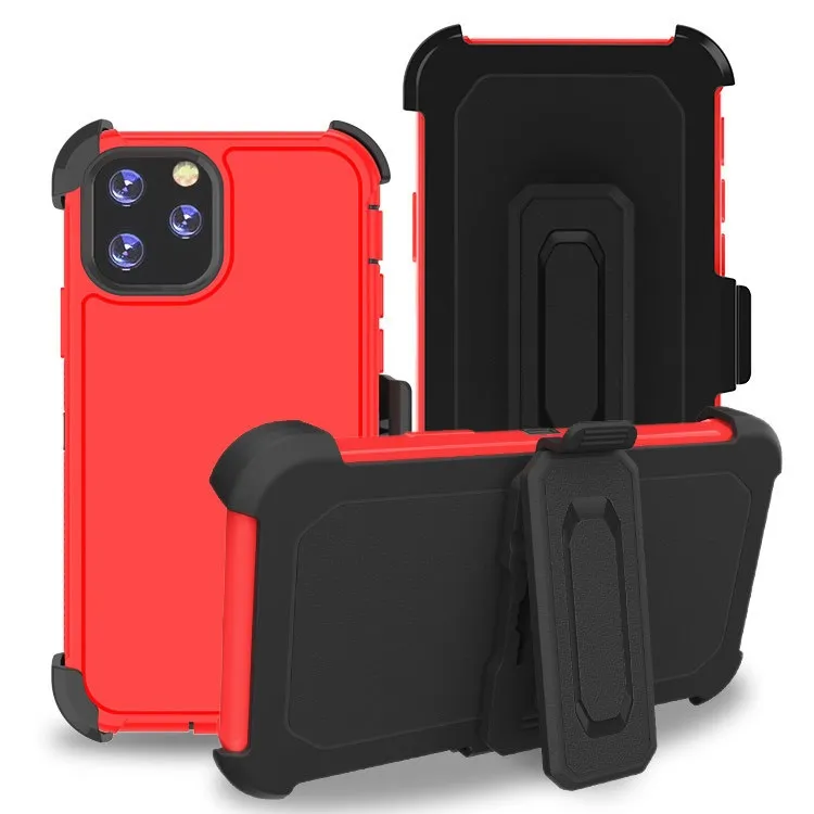 Defender Triple Hybrid Combo Case Cases for iphone 13 12 11 Pro Max 6 6s 7 8 Plus X Xs XR Cover with Belt Clip