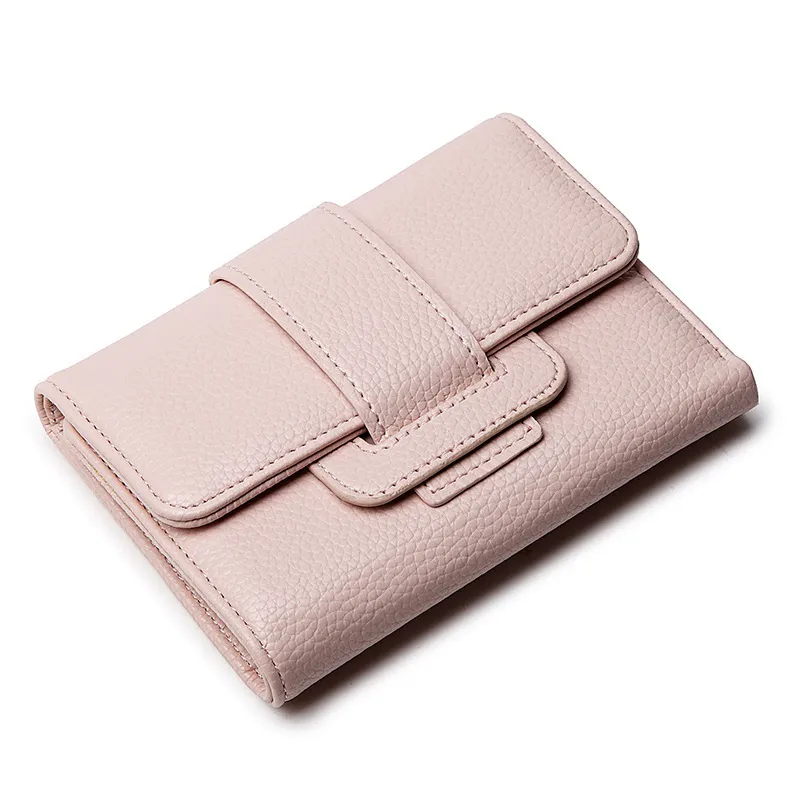 Orginal Women 's Rfid Blocking Leather Wallets 소형 컴팩트 바이 폴드 지퍼 포켓 지갑 카드 케이스 ID 창