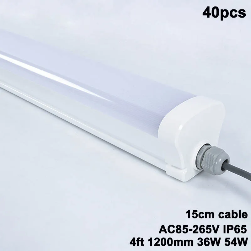 neuer Stil IP65 Wasserdichtes LED-Leuchtstoffröhren-Tri-Proof-Linearlicht 4 Fuß 120 cm Für Tiefgarage usw.