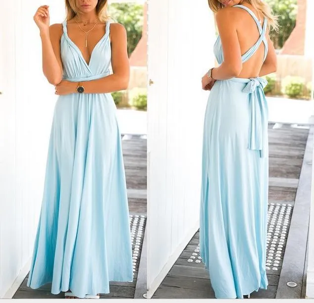Boho Club Boho Maxi Dress: Womens Convertible Bandage Long Boho 