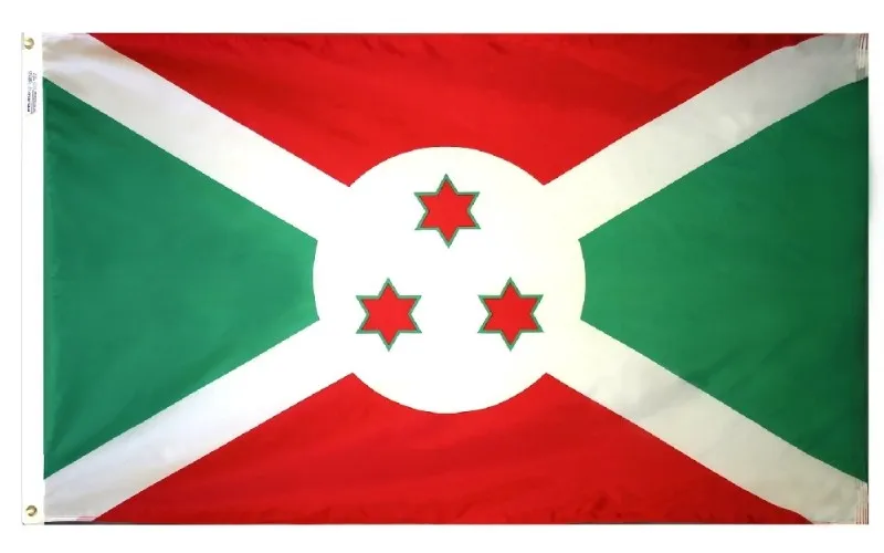Drapeau national du Burundi 150x90cm 3X5FT prix bon marché drapeaux personnalisés 100D Polyester utilisation intérieure extérieure, pour la publicité suspendue au Festival
