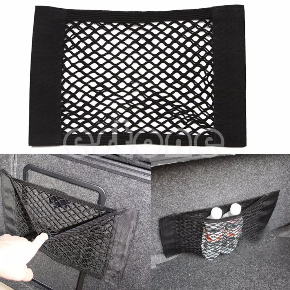 Vente en gros - 1PC arrière de voiture siège de coffre arrière chaîne élastique filet sac de rangement en maille sac de cage de poche