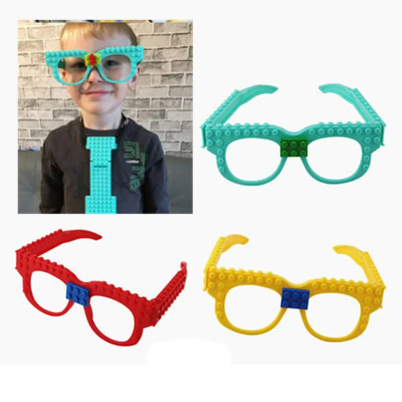 Building Blocks Of Glasses Baseplate Frame Friends Police City DIY Toy Glasses Bricks Kid Gift spelling intelligence toys free DHL