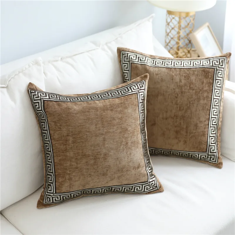 Velvet Grey Blue Silver Grey Cushion Covers Embroidered 45x45 60x60cm Home Decorative Pillows For Sofa Bed Soft Throw Pillow Case Funda Cojin From Georgen 42.81 DHgate.Com