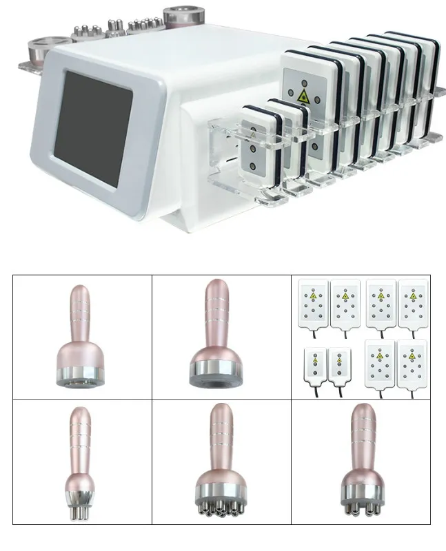 6 في 1 بالموجات فوق الصوتية التجويف التخسيس آلة RF Vacuun يبو راديو الليزر رفع التردد الوجه صالون إزالة التجاعيد إزالة السيلوليت