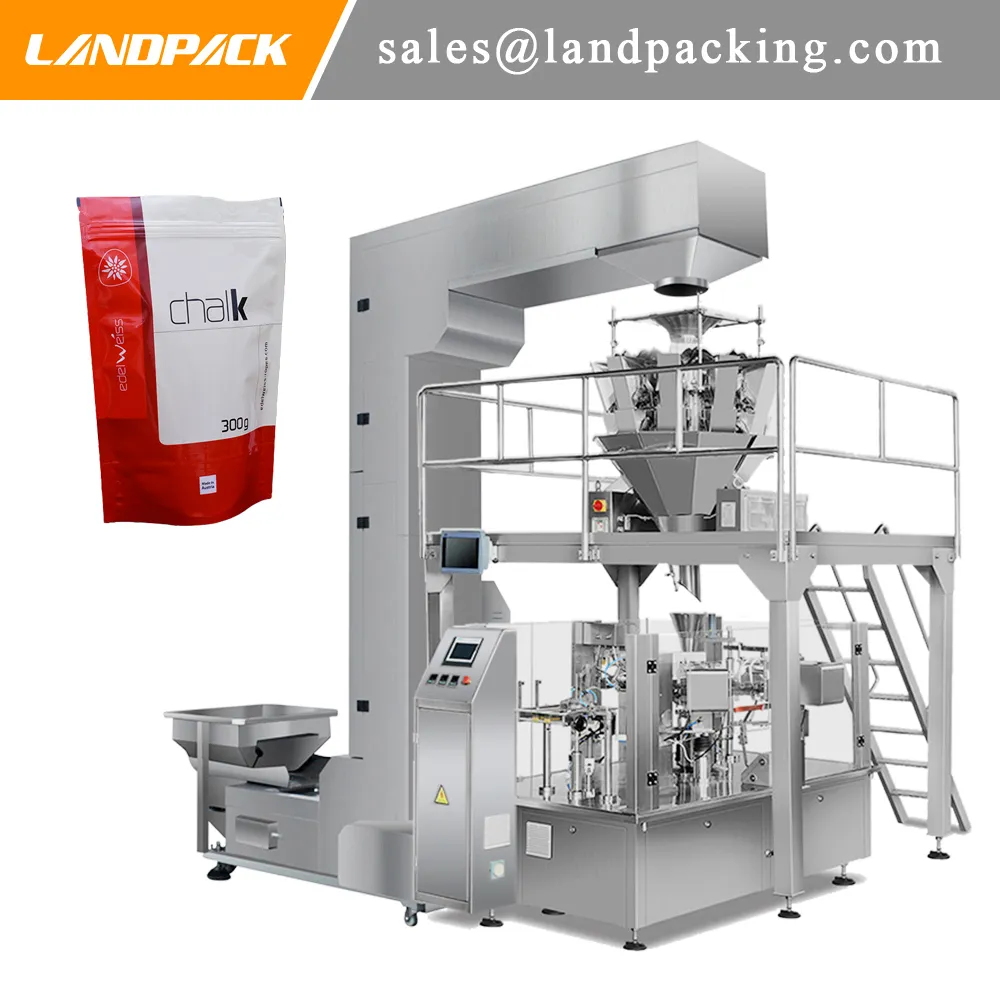 Multihead Weigher Chalk Automatic Stand Up Pouch Filling And Sealing Machine Granule Packing Machine General Purpose