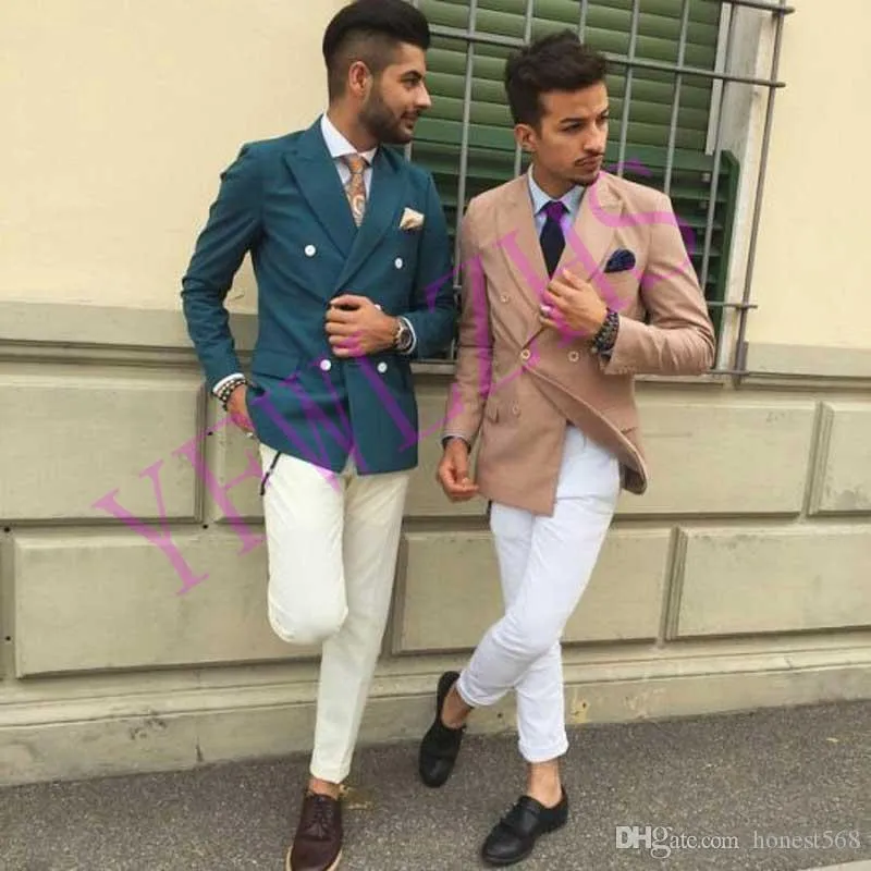 Todos os amei trespassado Groomsmen pico lapela do noivo smoking Homens ternos de casamento / Prom / Jantar melhor homem Blazer (jaqueta + calça + gravata) A687