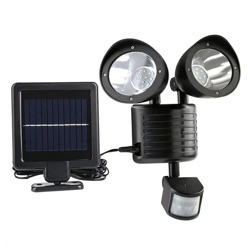 Nowy 22 LED Lampa słoneczna Słoneczne światło PIR Czujnik Motion High Power Outdoor Waterproof Street Light Security Oświetlenie Słoneczne ściany