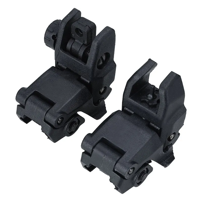 Ny 20 mm Rail Flip Backup Sights Tactical Folding Frab Pomp Set 2 PCS