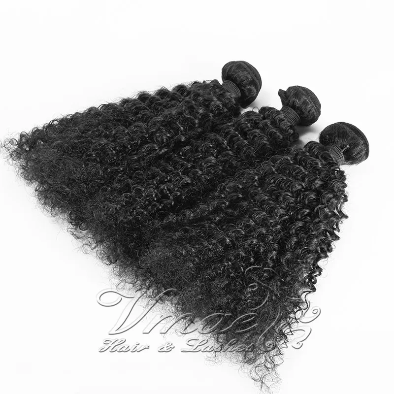 3-delige natuurlijke zwarte 3B Peruviaanse onverwerkte maagdelijk menselijk haar Weave-bundels inslag afro kinky krullend 8 tot24 inch