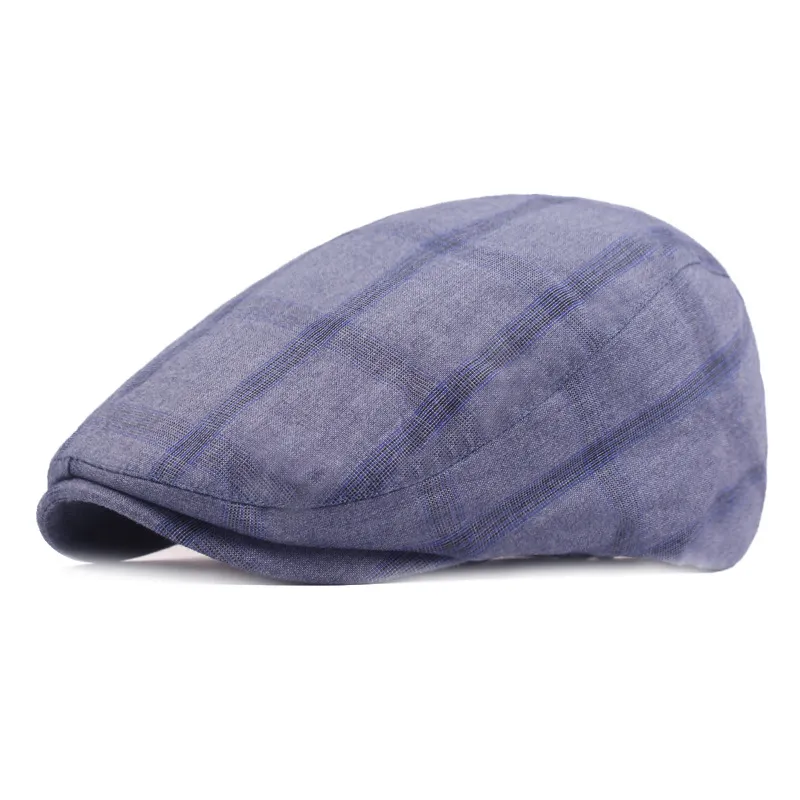 Men Women Cotton Plaid Beret Newsboy Ivy Hat Casual Flat Driving Golf Cabbie Caps Art Youth Cap Simple Forward Hat327c