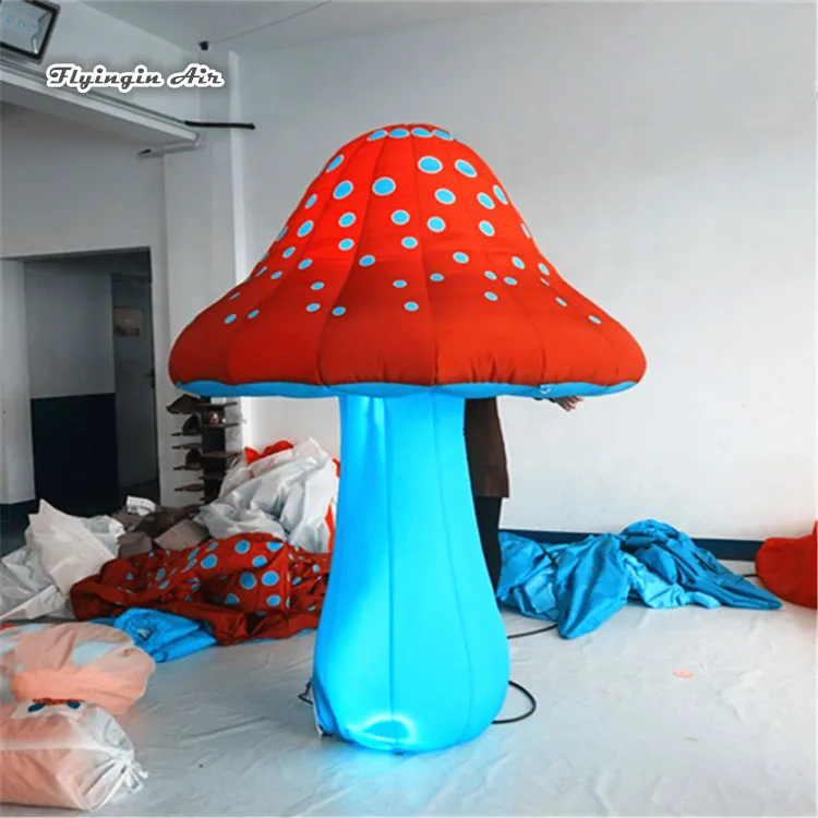 Champignon gonflable à éclairage géant, champignon Led coloré soufflé à l'air avec lumière changeante de couleur pour décoration de fête de Concert et de nuit