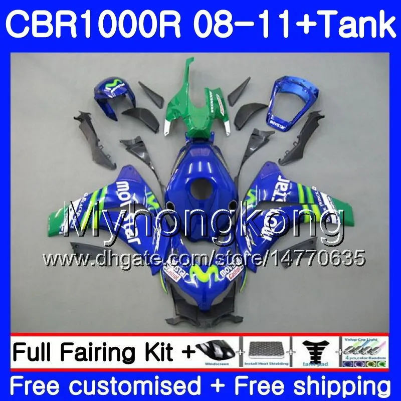 Bodys + Réservoir Pour HONDA CBR 1000RR CBR 1000 RR Movistar Blue hot 2008 2009 2010 2011 277HM.43 CBR1000 RR 08 10 11 CBR1000RR 08 09 10 11 Carénage