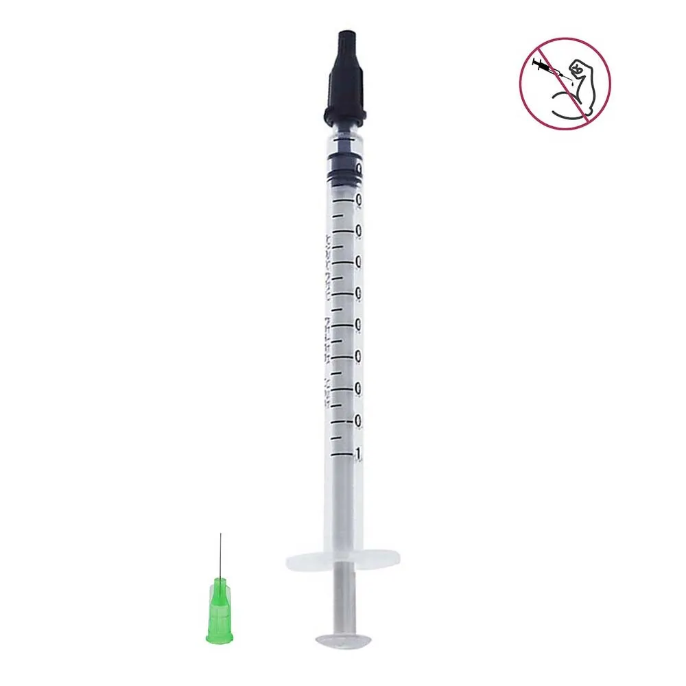 الجملة 1ML / 1CC الحقنة إبرة + 34g و0.5 بوصة الاستغناء عن الإبر كاب حزمة من 1000