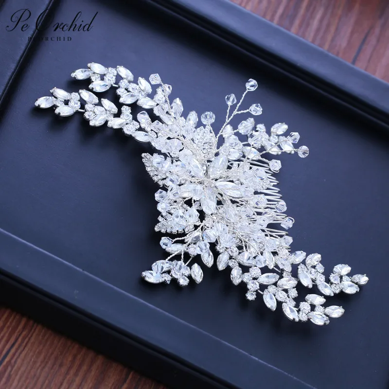Fashion- Elegant Crystal Hair Accessories Wedding Hair Comb Pin For Women Orquillas Para Boda Rhinestone Bridal Headpiece 2019