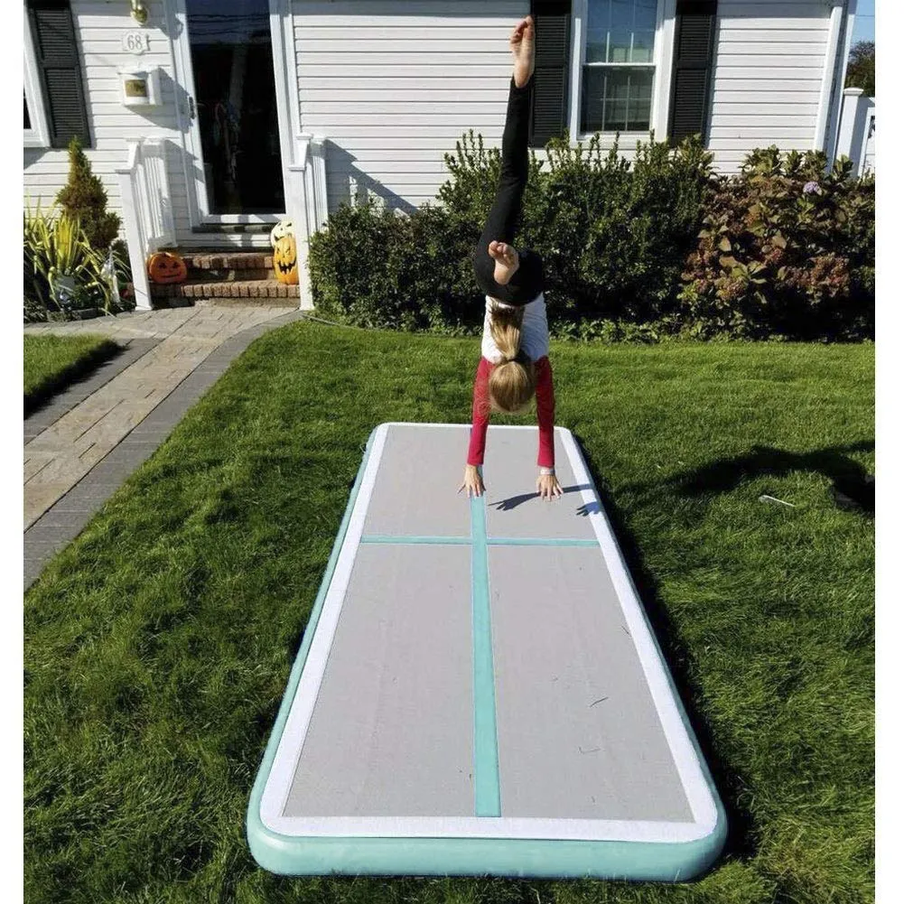 Remise Chaude Tapis de gymnastique gonflable 300x100x10cm, tapis de piste d'air avec pompe à Air DWF, tapis de culbutage de sol à usage domestique, prix bas