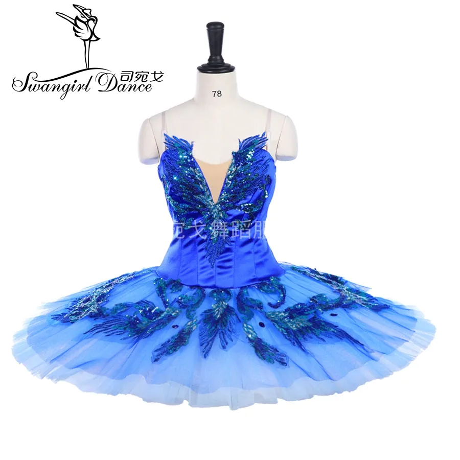 Femmes bluebird costumes de scène professionnels tutu performance danse tutu enfant ballet classique tutu BT9236