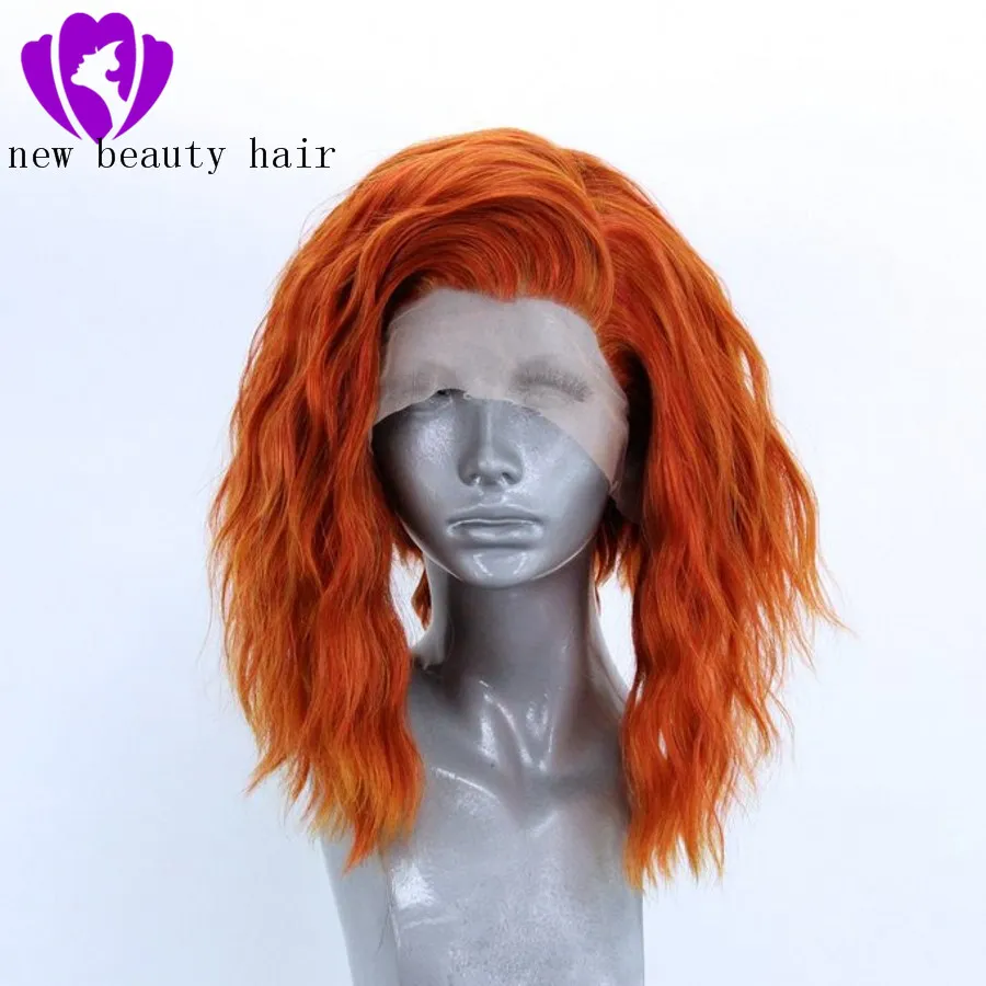 Loose Wave Lace Front Simulation Human Hair Wigs för svarta kvinnor Pre Plocked Naturlig hårlinje med Baby Hair Syntetic Short Bob Wig