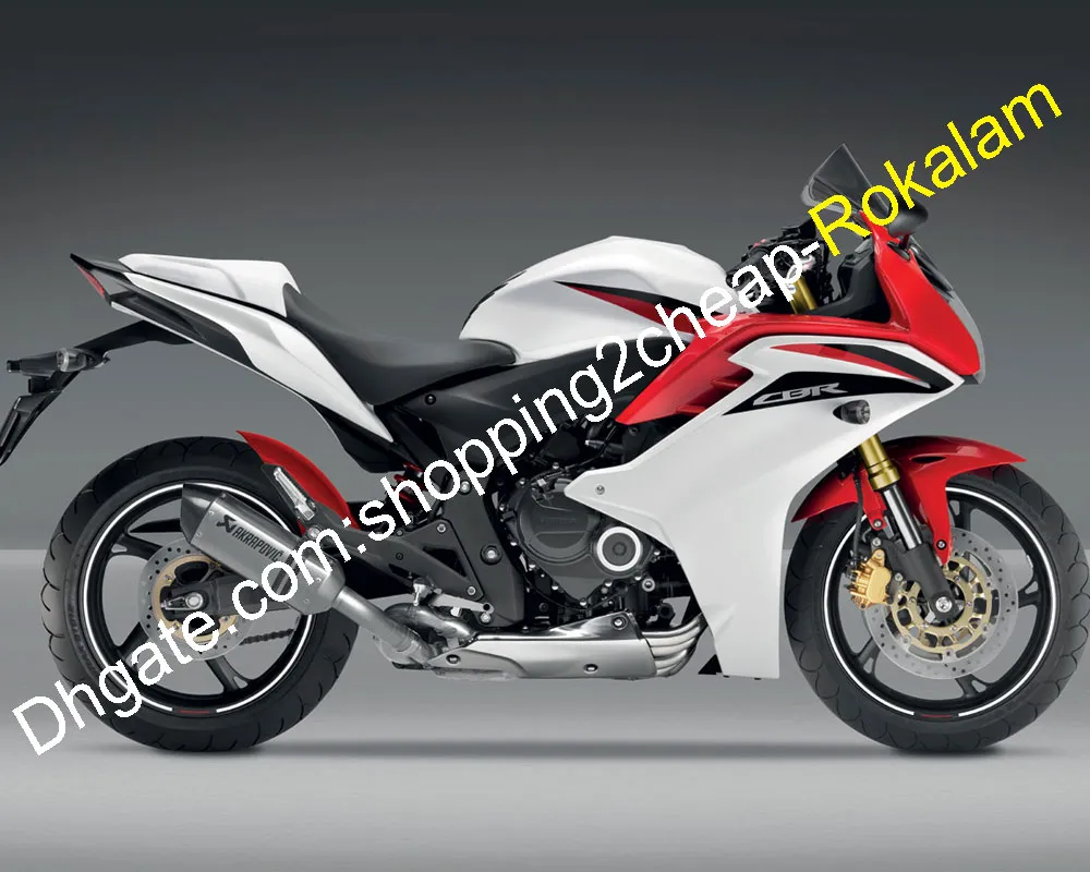 دراجة نارية باللون الأبيض الأحمر للدراجات النارية لهوندا CBR600F CBR 600 F CBR 600F 2011 2012 2013 موتو هدية كيت (حقن صب)