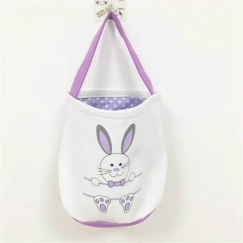 Coelhinho da Páscoa Bolsas Easter Rabbit Basket criativos coelho impresso sacola da lona ovo doces cestas 8 cores 08 100